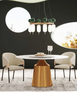 New KARE Design Lampa wisząca nowoczesna złota klosze szklane białe Ø68 cm - KARE