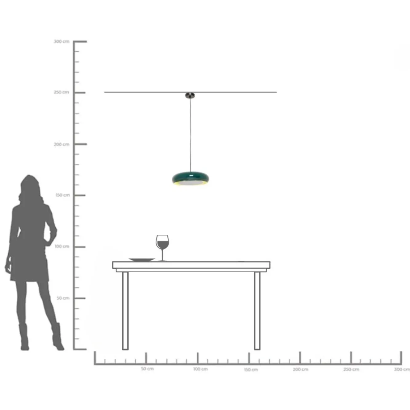 Best KARE Design Lampa wisząca okrągła ciemnozielona stal emaliowana Ø38 cm - KARE