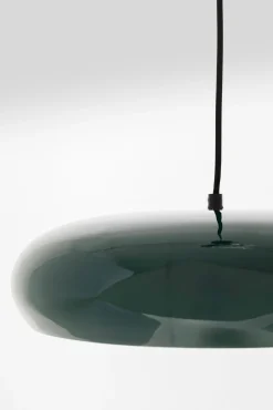 Best KARE Design Lampa wisząca okrągła ciemnozielona stal emaliowana Ø38 cm - KARE