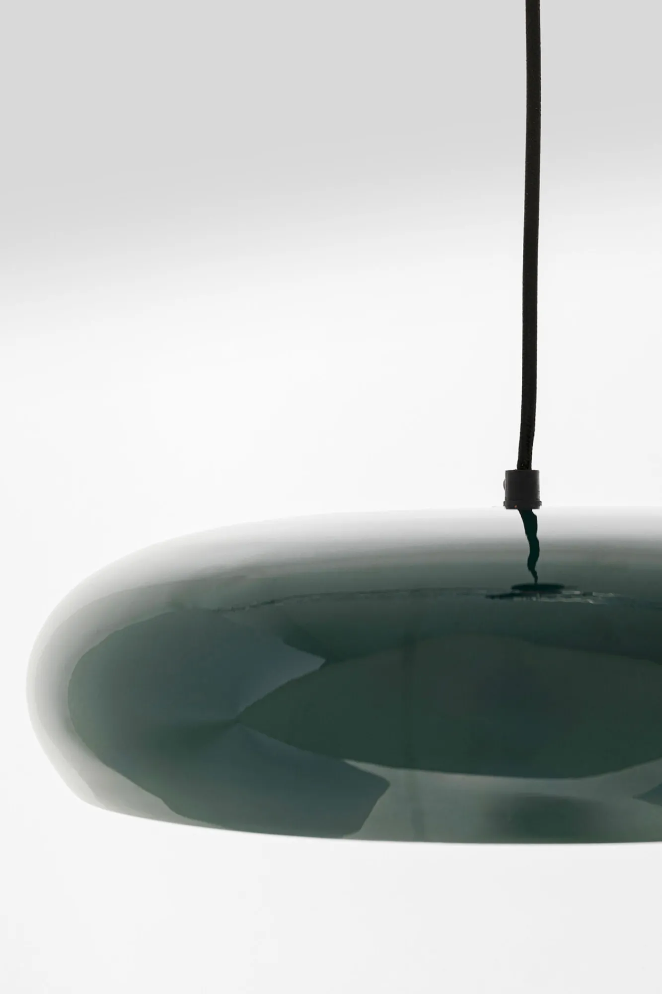 Best KARE Design Lampa wisząca okrągła ciemnozielona stal emaliowana Ø38 cm - KARE