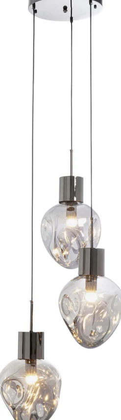 Best KARE Design Lampa wisząca przydymiona 3L stal i szkło Ø45x160 cm - KARE