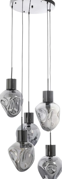 Outlet KARE Design Lampa wisząca przydymiona 5L stal i szkło Ø50x160 cm - KARE