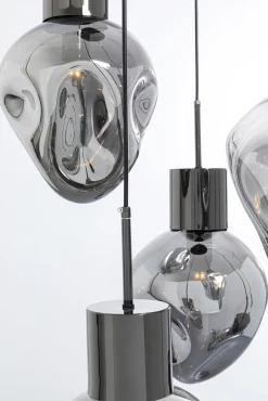 Outlet KARE Design Lampa wisząca przydymiona 5L stal i szkło Ø50x160 cm - KARE