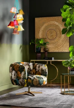 Best KARE Design Lampa wisząca Saloon Flowers 9L 60x110 cm kolorowa - KARE