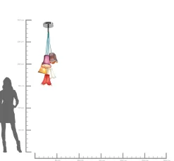 Best KARE Design Lampa wisząca Saloon Flowers 5L 45x110 cm kolorowa - KARE