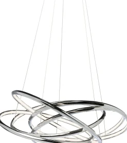 Hot KARE Design Lampa wisząca Saturn LED 75x120 cm srebrna - KARE