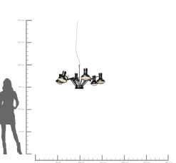 Clearance KARE Design Lampa wisząca Spider Multi 6-lite 110x60 cm czarna - KARE