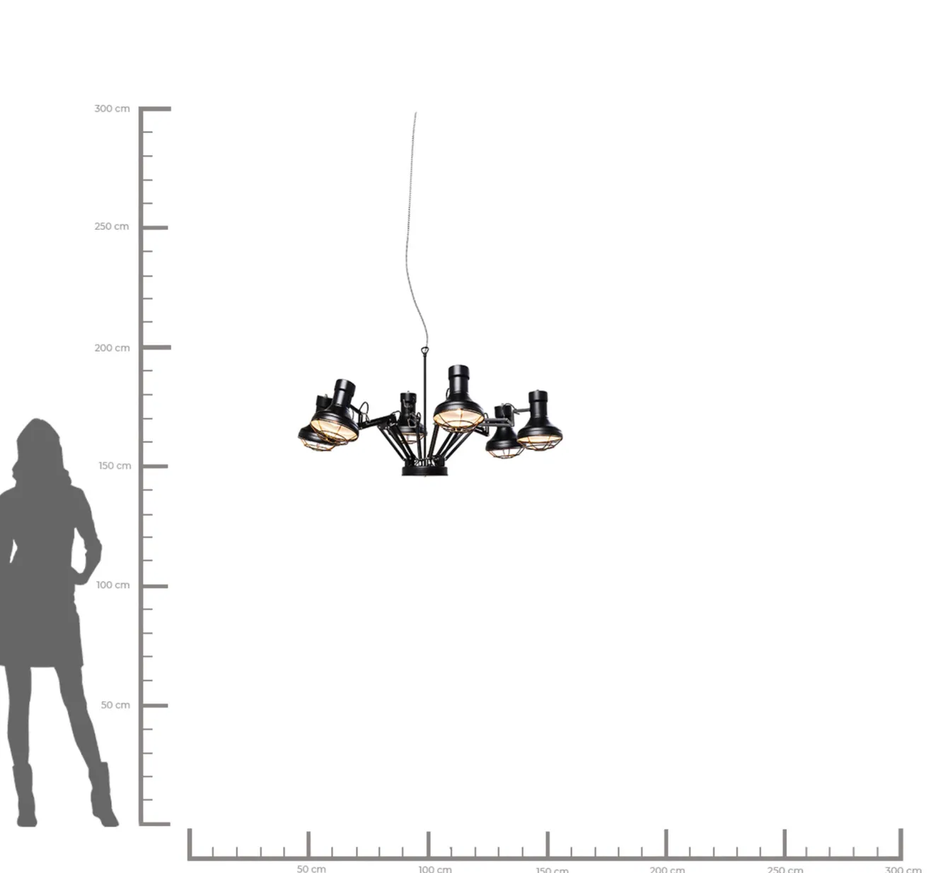 Clearance KARE Design Lampa wisząca Spider Multi 6-lite 110x60 cm czarna - KARE