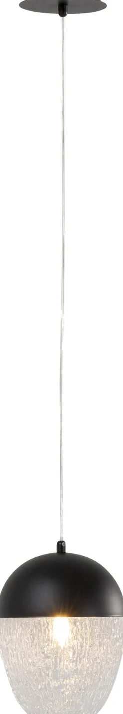 Discount KARE Design Lampa wisząca stal czarna klosz szklany transparentny Ø20x30 cm - KARE