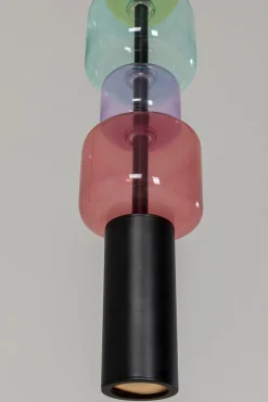 Clearance KARE Design Lampa wisząca stal czarna i kolorowe szkło 100x61 cm - KARE