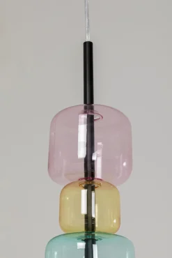 Clearance KARE Design Lampa wisząca stal czarna i kolorowe szkło 100x61 cm - KARE