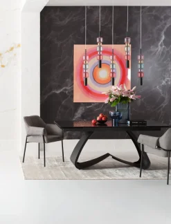 Clearance KARE Design Lampa wisząca stal czarna i kolorowe szkło 100x61 cm - KARE