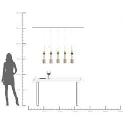 New KARE Design Lampa wisząca stal i szkło kolor transparentny i złoty 103x60 cm - KARE
