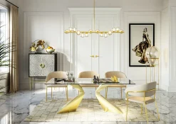 Sale KARE Design Lampa wisząca szklane klosze złota 155x138 cm - KARE