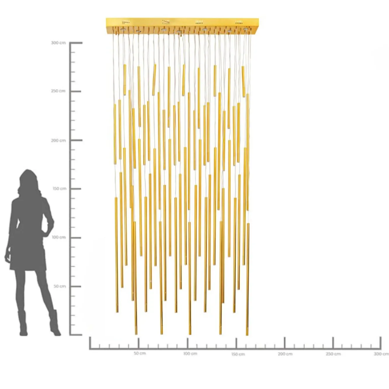 Best KARE Design Lampa wisząca Vegas LED 154x250-320 cm złota - KARE