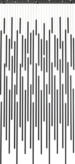 Fashion KARE Design Lampa wisząca XXL LED tuby czarna matowa 154x320 cm - KARE