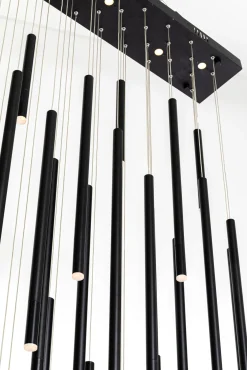 Fashion KARE Design Lampa wisząca XXL LED tuby czarna matowa 154x320 cm - KARE