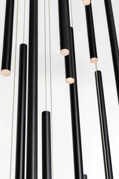 Fashion KARE Design Lampa wisząca XXL LED tuby czarna matowa 154x320 cm - KARE