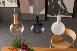 Clearance KARE Design Lampa wisząca z 3 szklanymi kloszami w różnych kolorach 99 cm - KARE