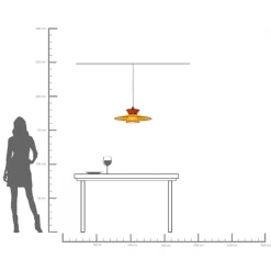 Fashion KARE Design Lampa wisząca z kolorowym kloszem podsufitka czarna Ø55 cm - KARE