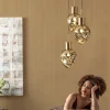 Hot KARE Design Lampa wisząca złota 3L stal i szkło Ø45x160 cm - KARE