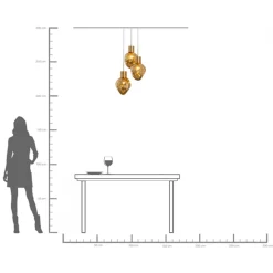 Hot KARE Design Lampa wisząca złota 3L stal i szkło Ø45x160 cm - KARE