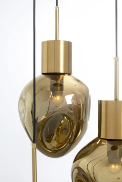 Hot KARE Design Lampa wisząca złota 3L stal i szkło Ø45x160 cm - KARE