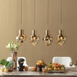 Discount KARE Design Lampa wisząca złota 4L stal i szkło 110 cm - KARE