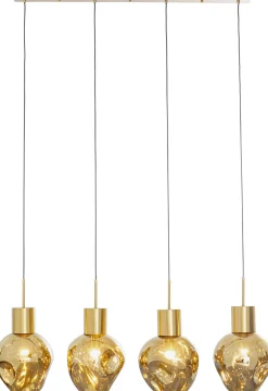 Discount KARE Design Lampa wisząca złota 4L stal i szkło 110 cm - KARE