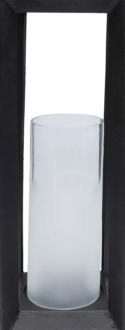 Clearance KARE Design Latarenka loft duża czarna aluminium i szło 22x61 cm - KARE