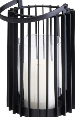 Online KARE Design Latarenka z uchwytem stalowa czarna Ø16x32 cm - KARE