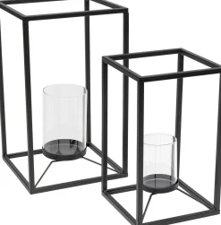 Online KARE Design Latarenki czarne loft stalowe 2-set - KARE