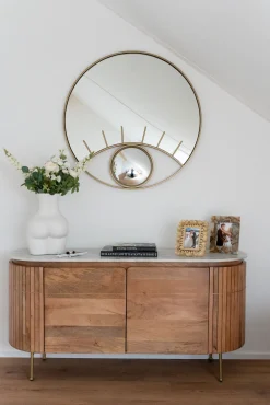 Best KARE Design Lustro ścienne okrągłe złote motyw oka Ø100 cm - KARE