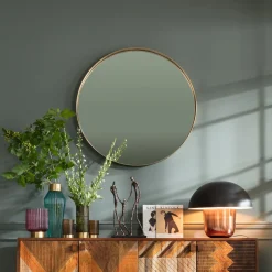 Clearance KARE Design Lustro Curve MO ∅100 cm mosiężne - KARE