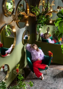 Clearance KARE Design Lustro Curve MO ∅100 cm mosiężne - KARE