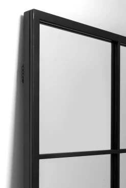 Fashion KARE Design Lustro czarne duże rama stalowa loft 90x180 cm - KARE