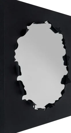 Outlet KARE Design Lustro do salonu czarne stalowe efekt eksplozji 90x90 cm - KARE
