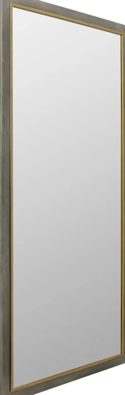 Sale KARE Design Lustro do salonu duże rama stalowa srebrno-złota postarzana 90x180 cm - KARE