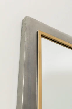 Sale KARE Design Lustro do salonu duże rama stalowa srebrno-złota postarzana 90x180 cm - KARE