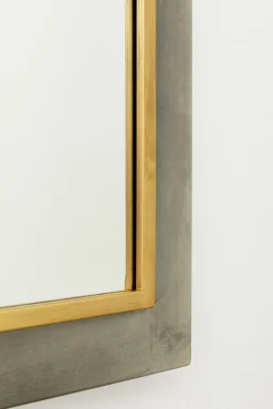 Sale KARE Design Lustro do salonu duże rama stalowa srebrno-złota postarzana 90x180 cm - KARE