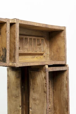 Outlet KARE Design Lustro do salonu rustykalne rama drewno z recyklingu 90x90 cm - KARE