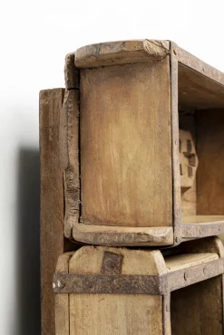 Outlet KARE Design Lustro do salonu rustykalne rama drewno z recyklingu 90x90 cm - KARE