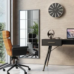 Discount KARE Design Lustro prostokątne czarne odwracalne rama stalowa 60x140 cm - KARE