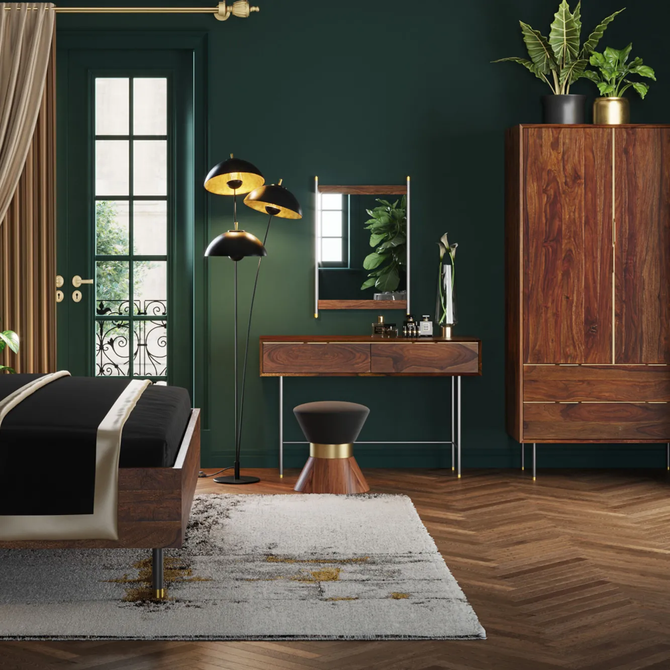 Hot KARE Design Lustro Ravello 55x80 cm sheesham brązowo-czarne - KARE