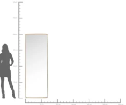 Clearance KARE Design Lustro stojące Curve Rectangular 200x70cm mosiężne - KARE