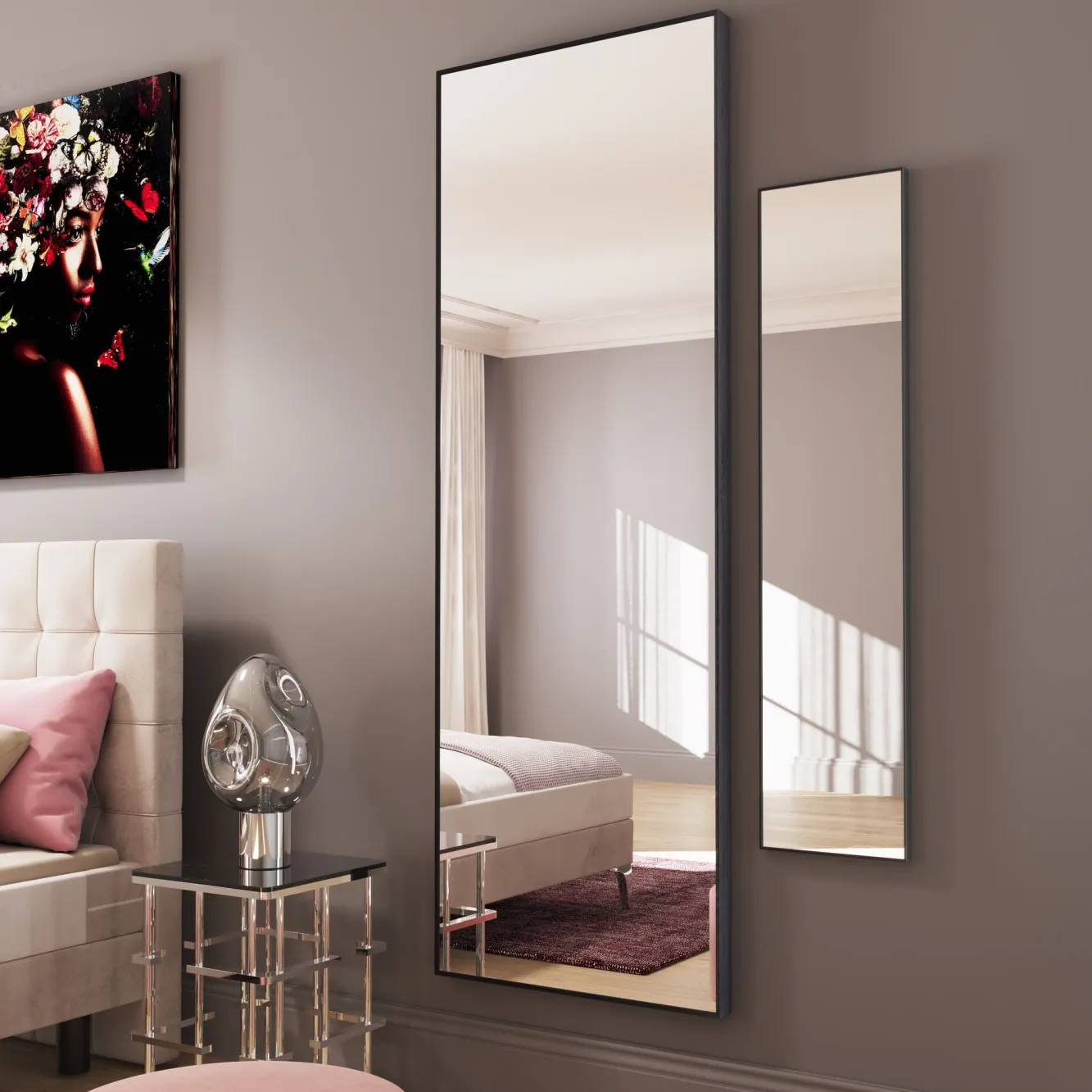 Hot KARE Design Lustro wiszące Bella 30x130 cm czarne - KARE