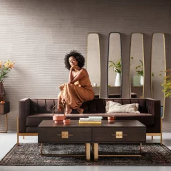 Sale KARE Design Lustro wiszące Clip 177x32 cm czarne - KARE