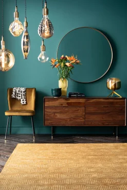 Outlet KARE Design Lustro wiszące Curve Round ∅100 cm mosiężne - KARE