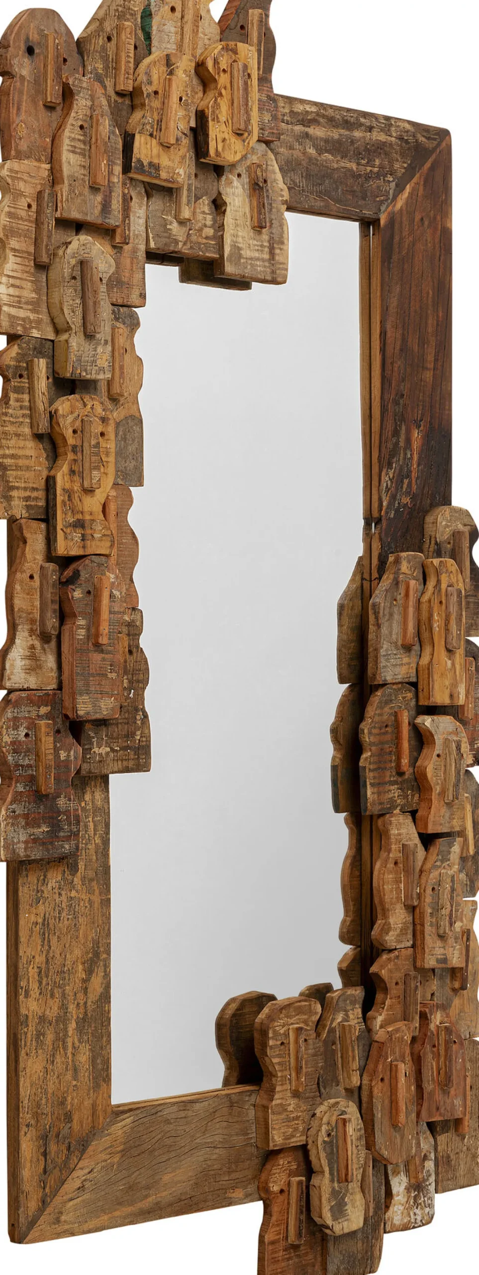 Sale KARE Design Lustro wiszące do salonu drewno z recyklingu 90x160 cm - KARE