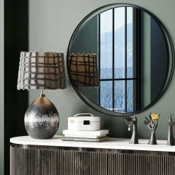 Best KARE Design Lustro wiszące do salonu rama czarna ze stali Ø80 cm - KARE